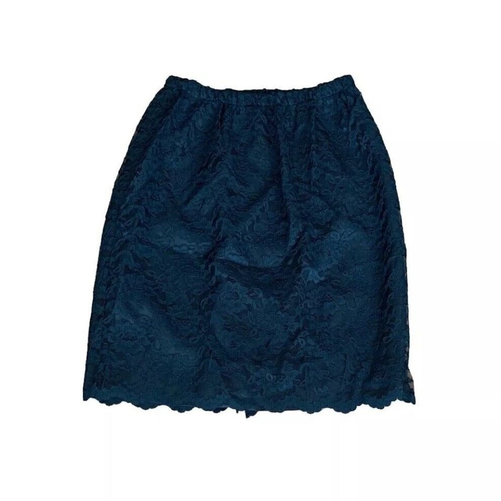 Vintage Hunter Green Size Medium Lace Skirt Made in USA Lined